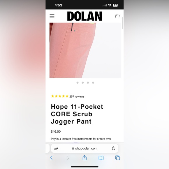 Dolan scrub jogger pant size XSP Mauve - Picture 2 of 2